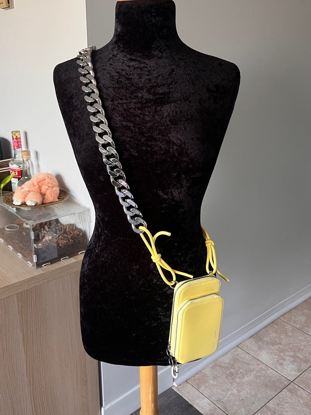KARA Duplex Leather Phone Bag with Chain